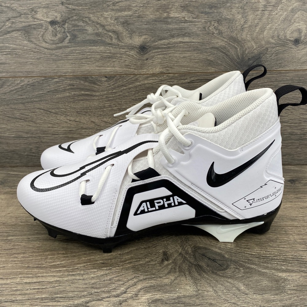 Nike Alpha Menace Pro 3 Football Cleats Mens 11.5 White Black CT6649-100